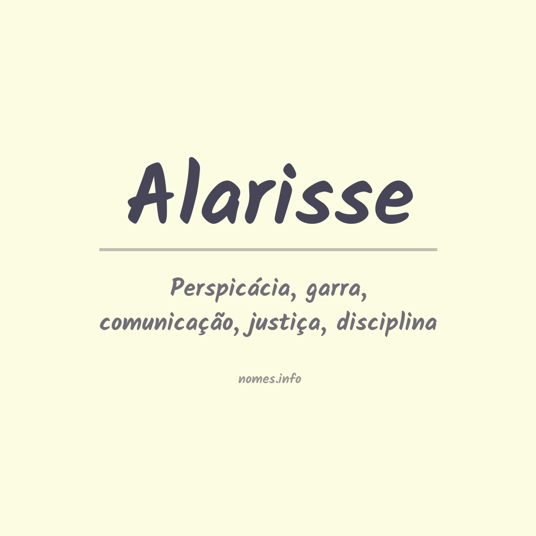 Significado do nome Alarisse