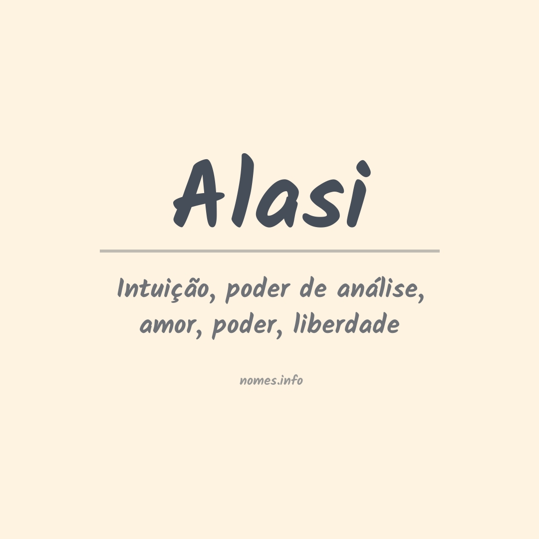 Significado do nome Alasi
