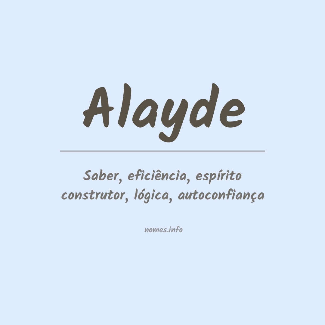 Significado do nome Alayde