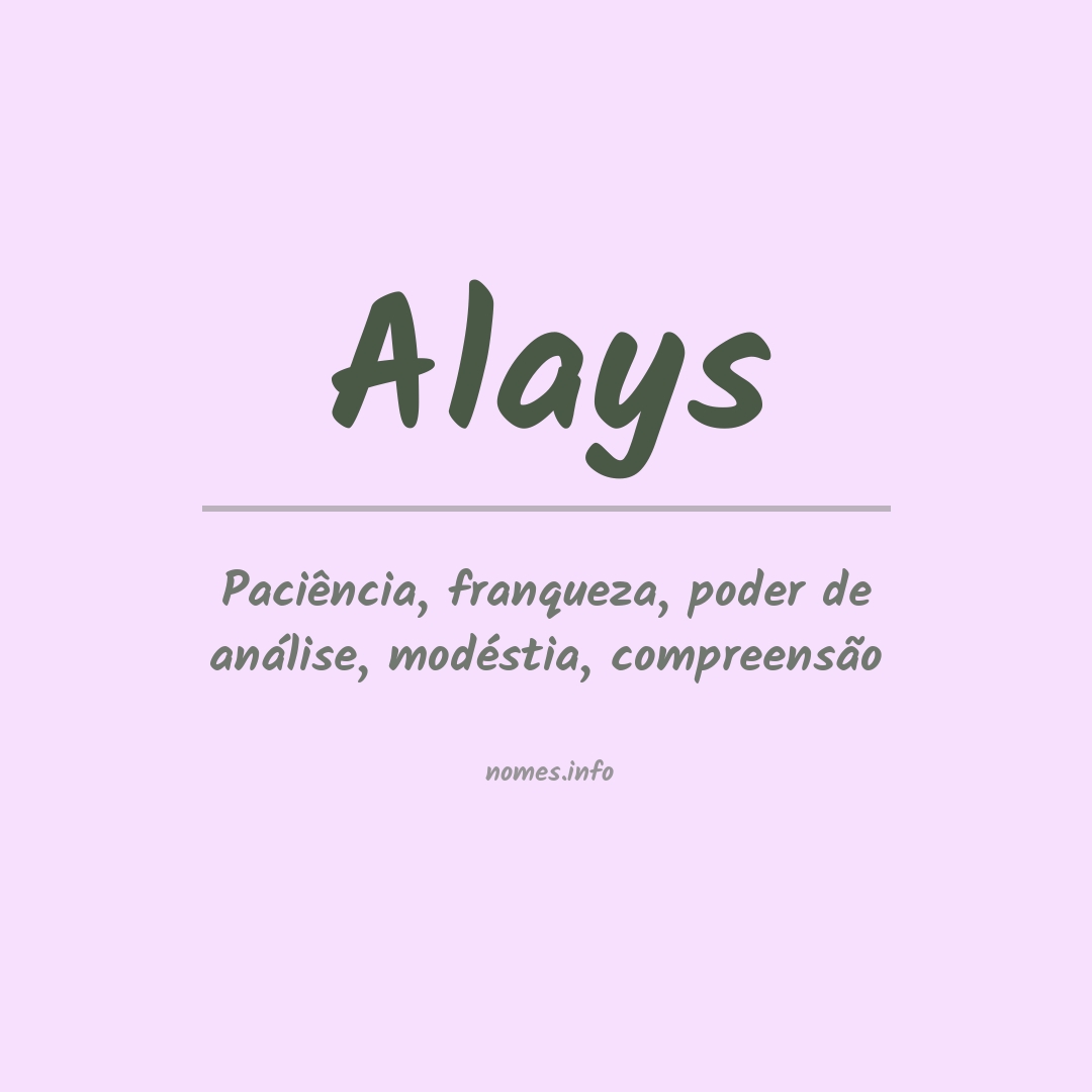 Significado do nome Alays