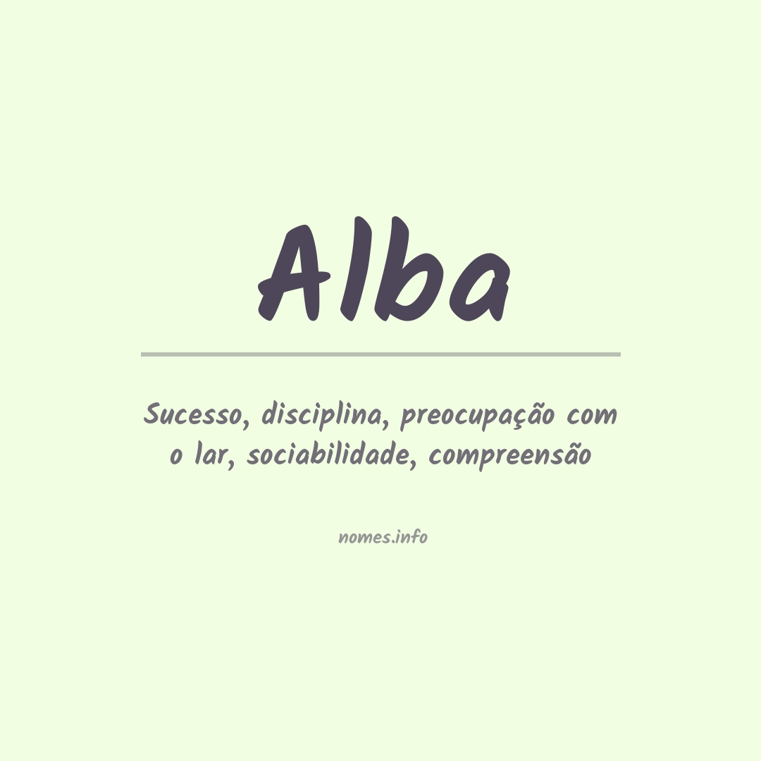 Significado do nome Alba