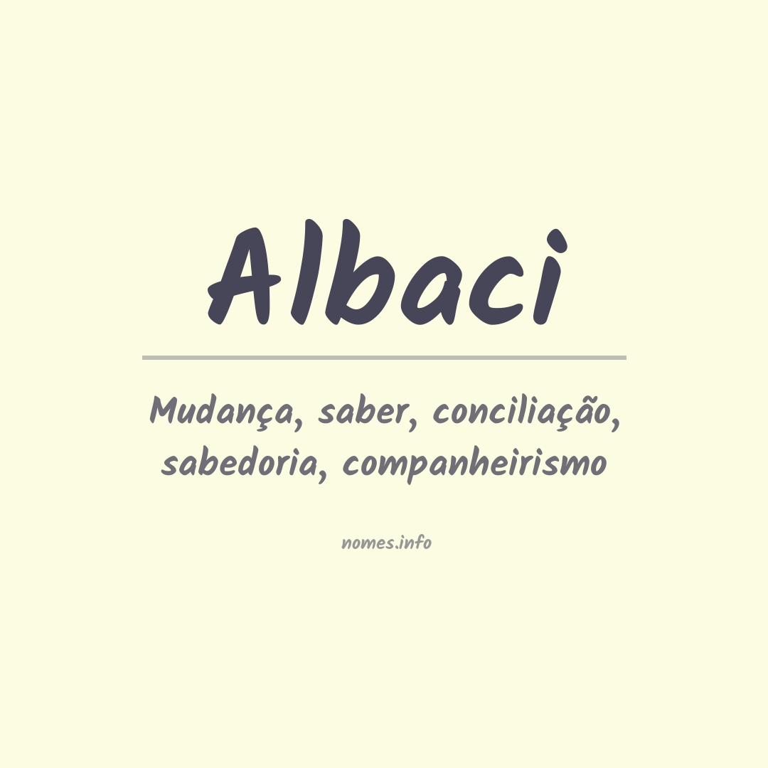 Significado do nome Albaci