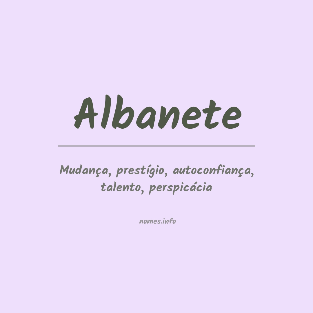 Significado do nome Albanete