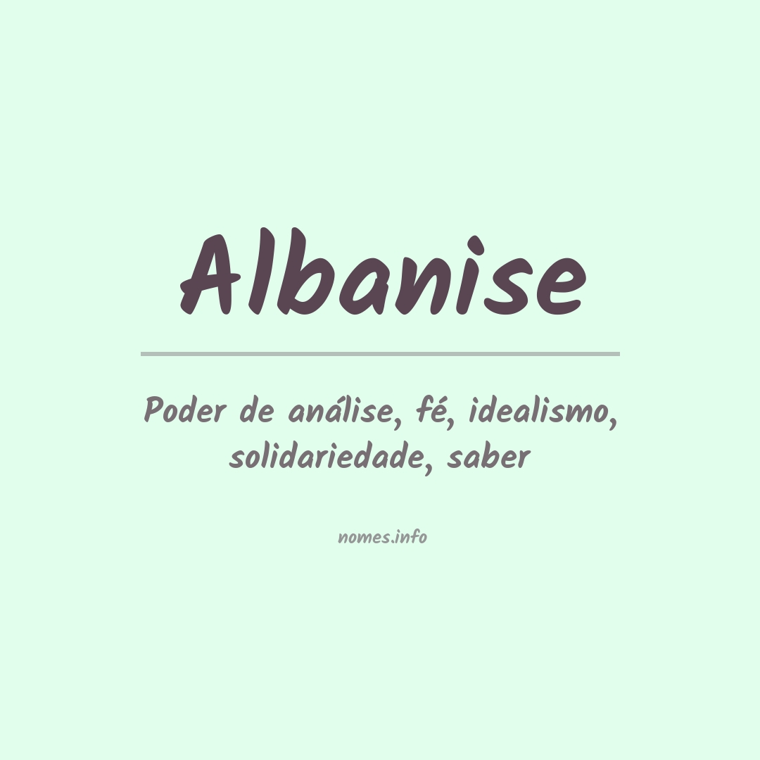 Significado do nome Albanise