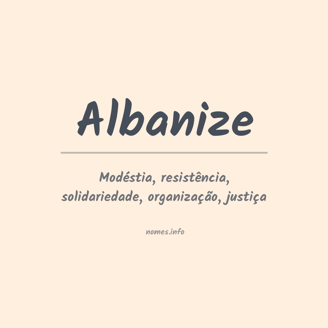 Significado do nome Albanize