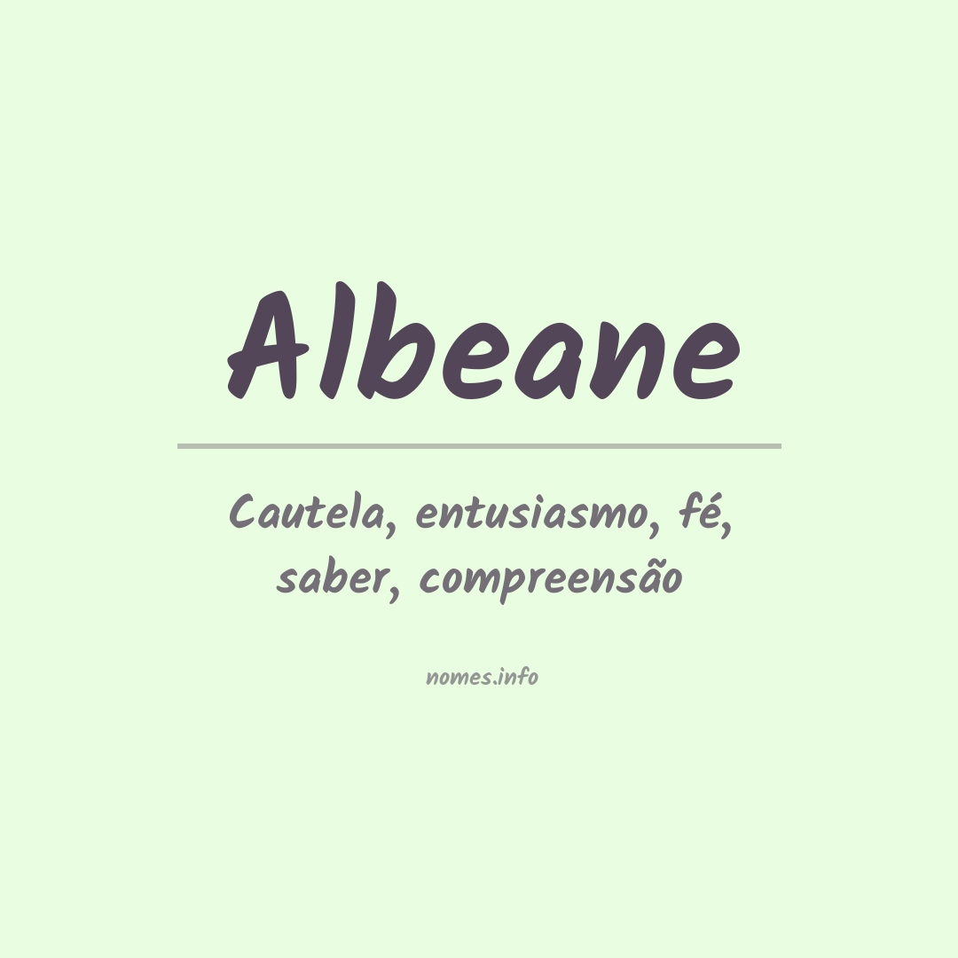 Significado do nome Albeane