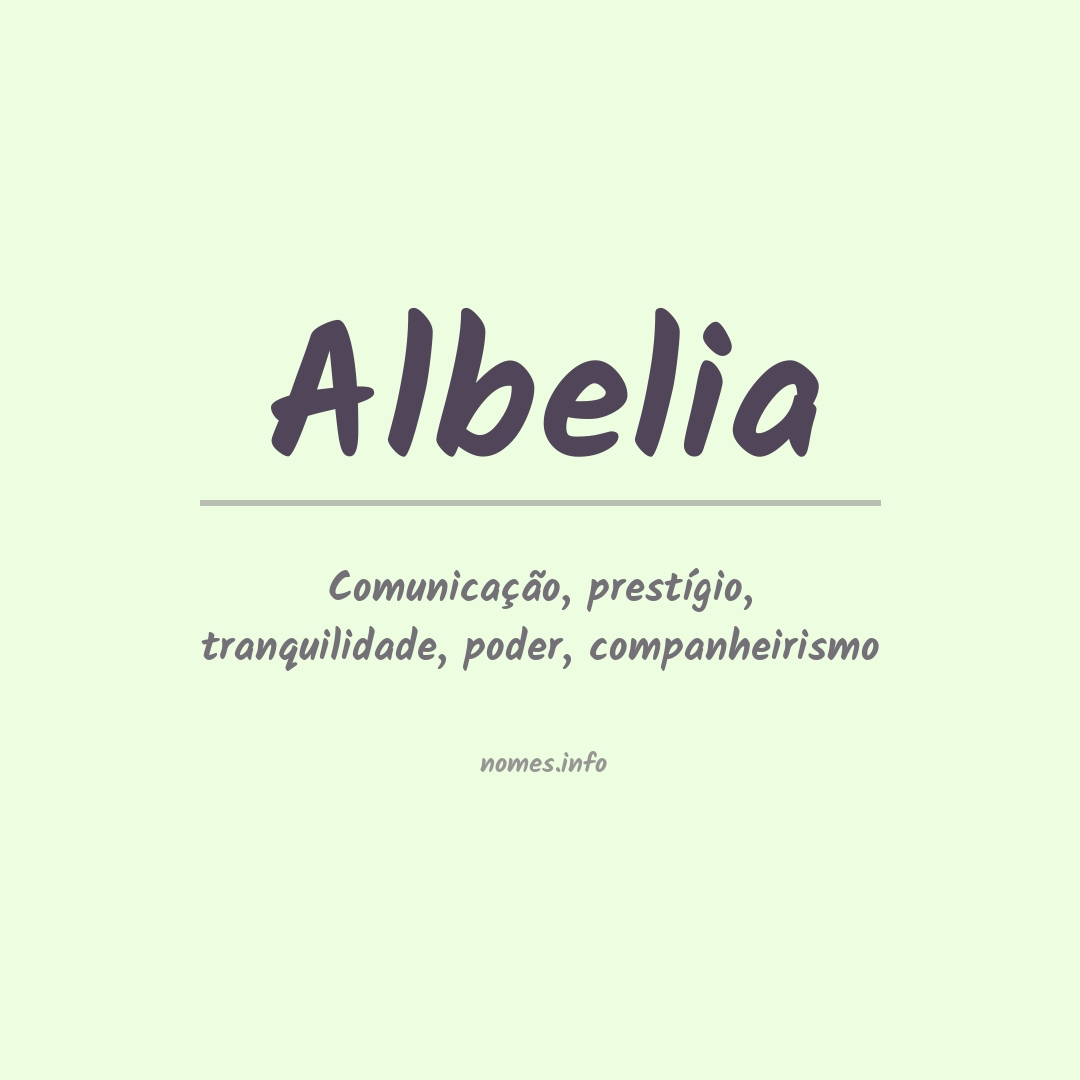 Significado do nome Albelia