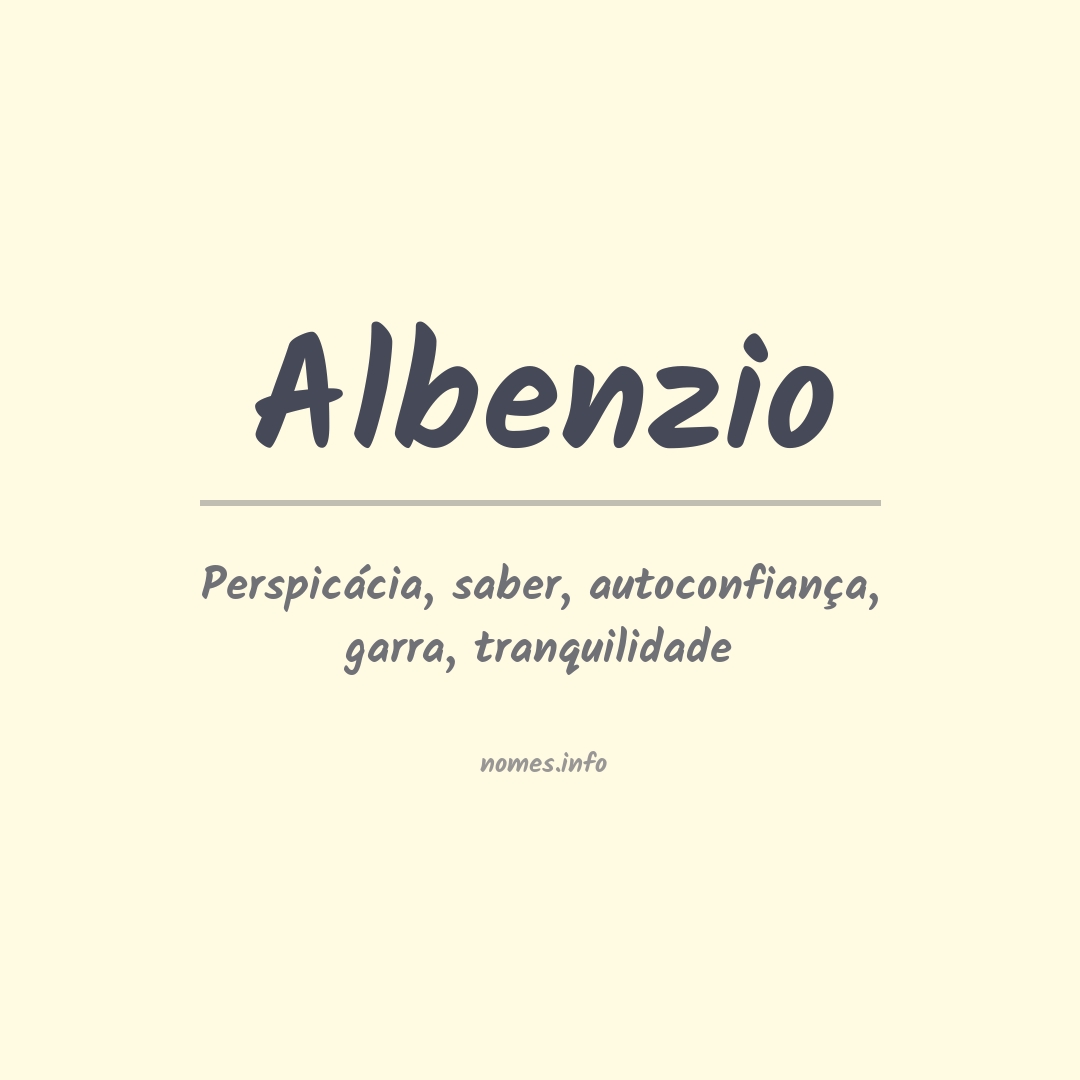 Significado do nome Albenzio