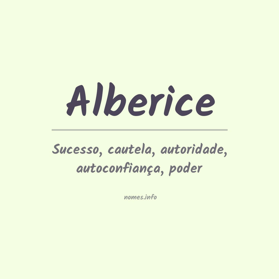 Significado do nome Alberice