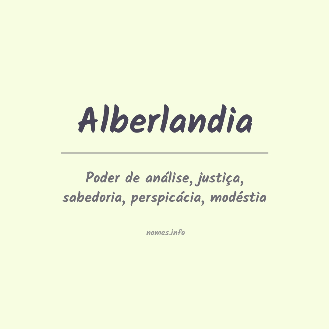 Significado do nome Alberlandia