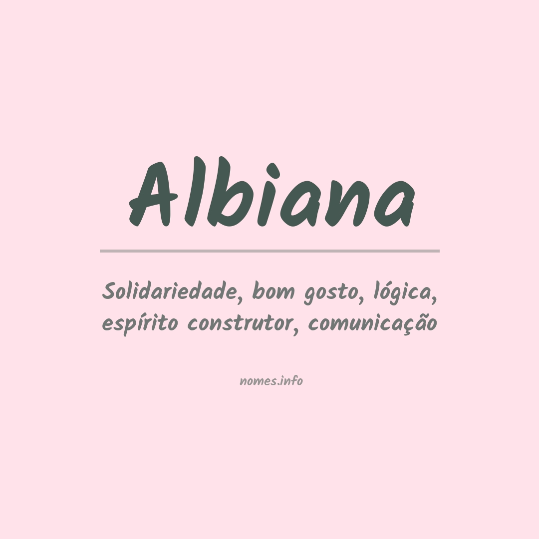 Significado do nome Albiana
