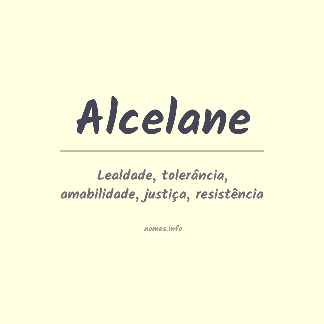 Significado do nome Alcelane