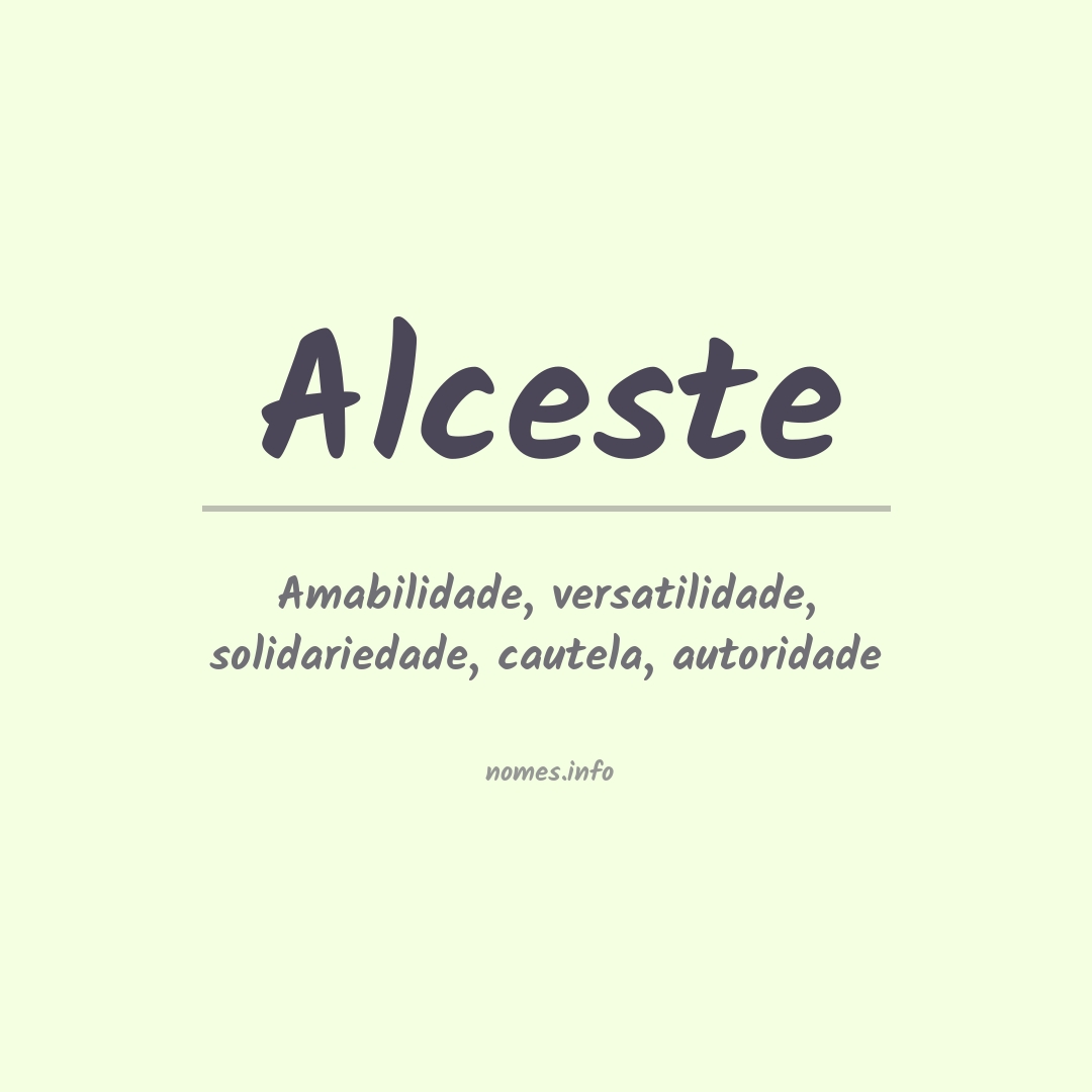 Significado do nome Alceste
