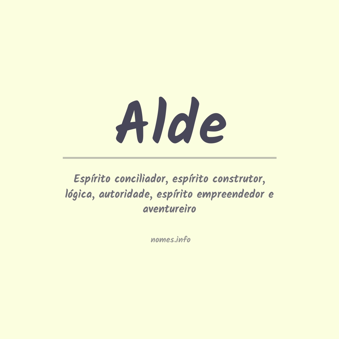 Significado do nome Alde