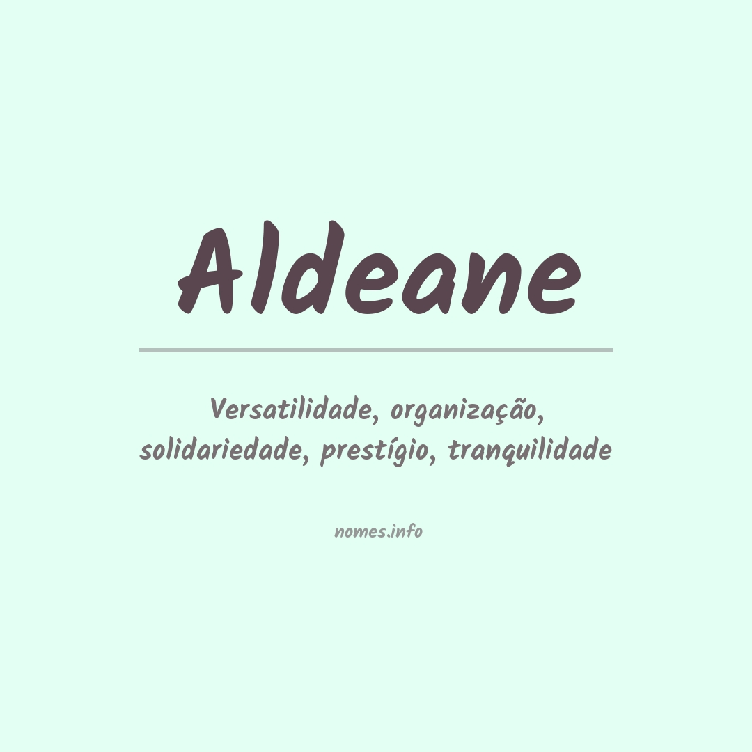 Significado do nome Aldeane