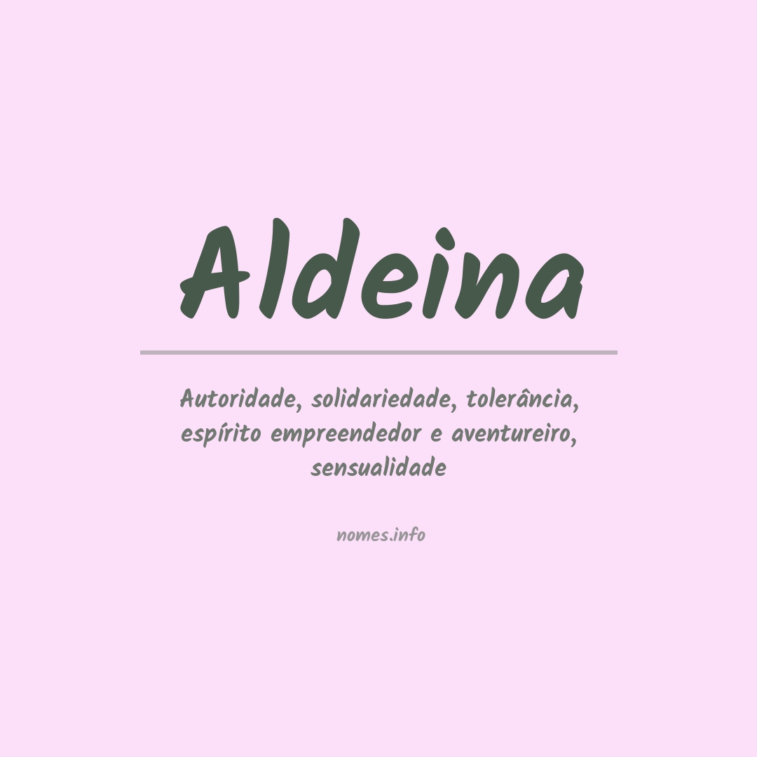 Significado do nome Aldeina