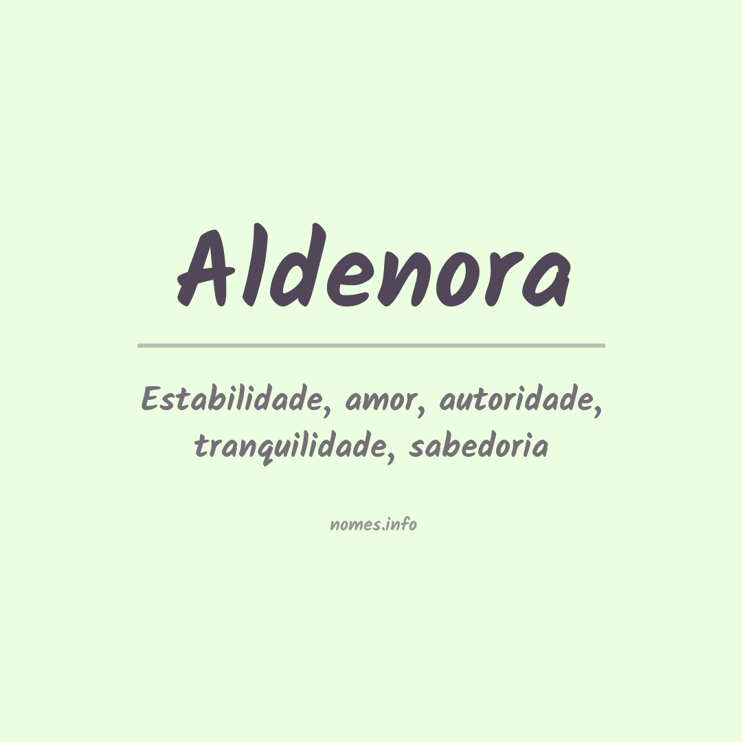 Significado do nome Aldenora