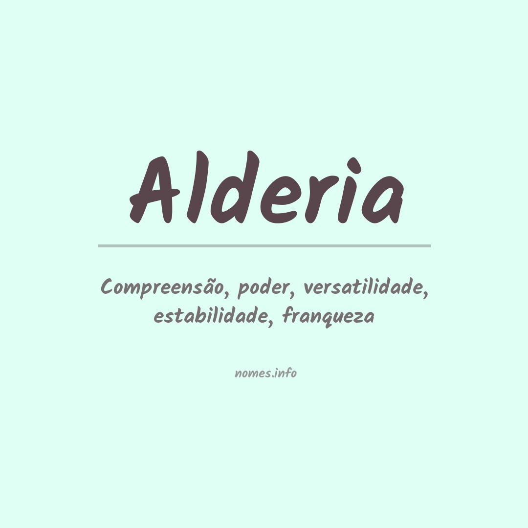 Significado do nome Alderia