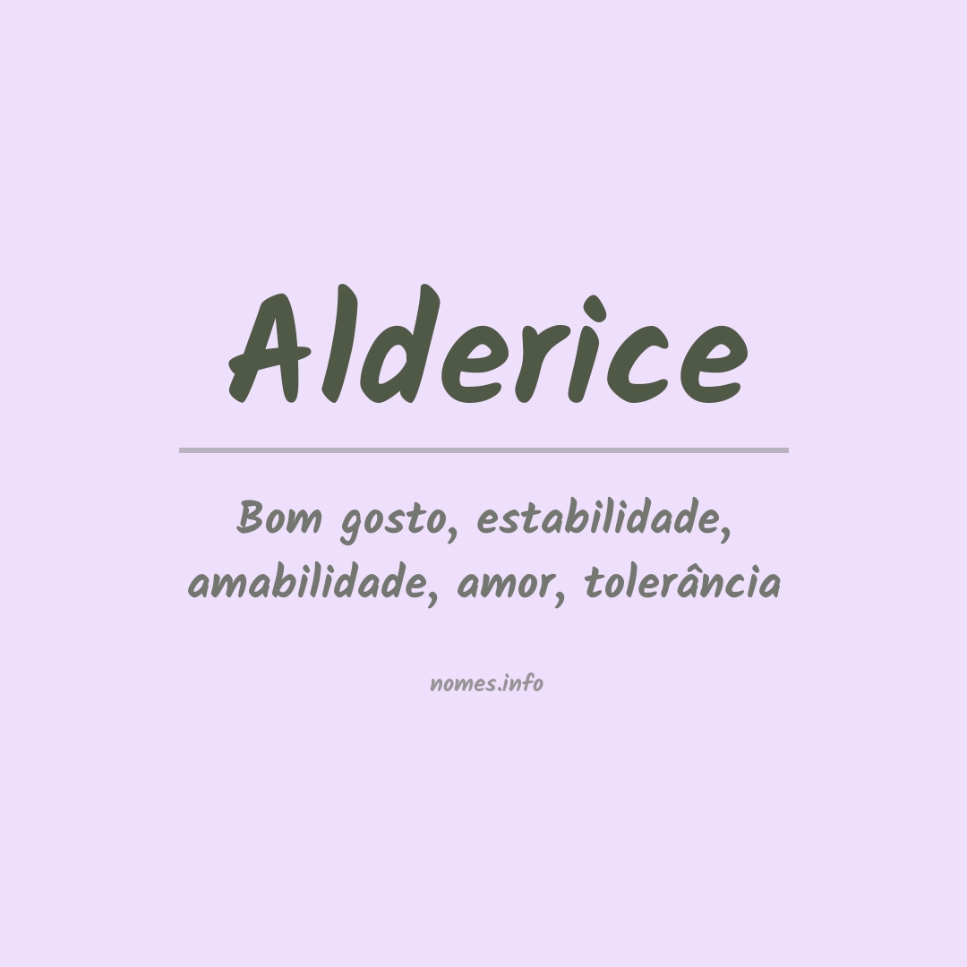 Significado do nome Alderice