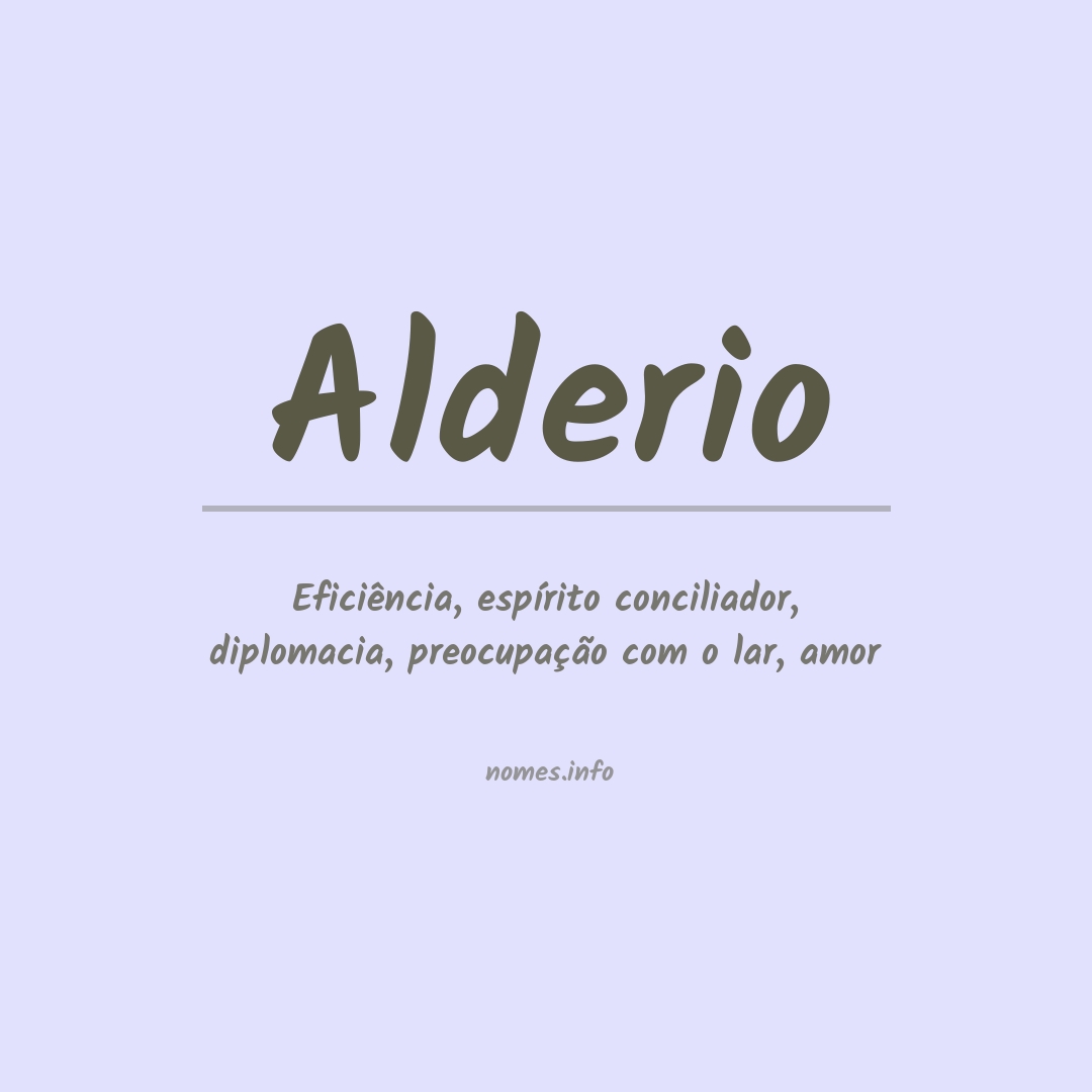 Significado do nome Alderio