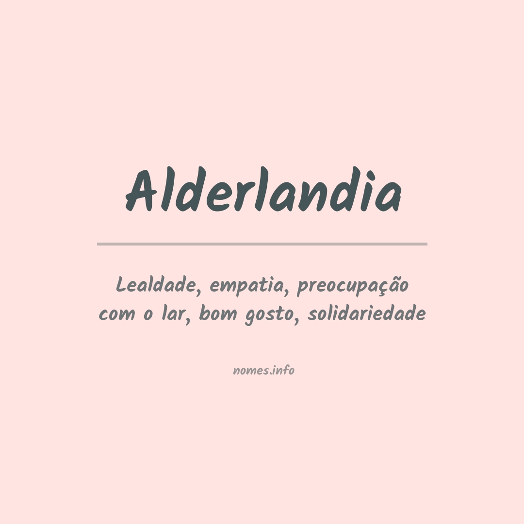 Significado do nome Alderlandia