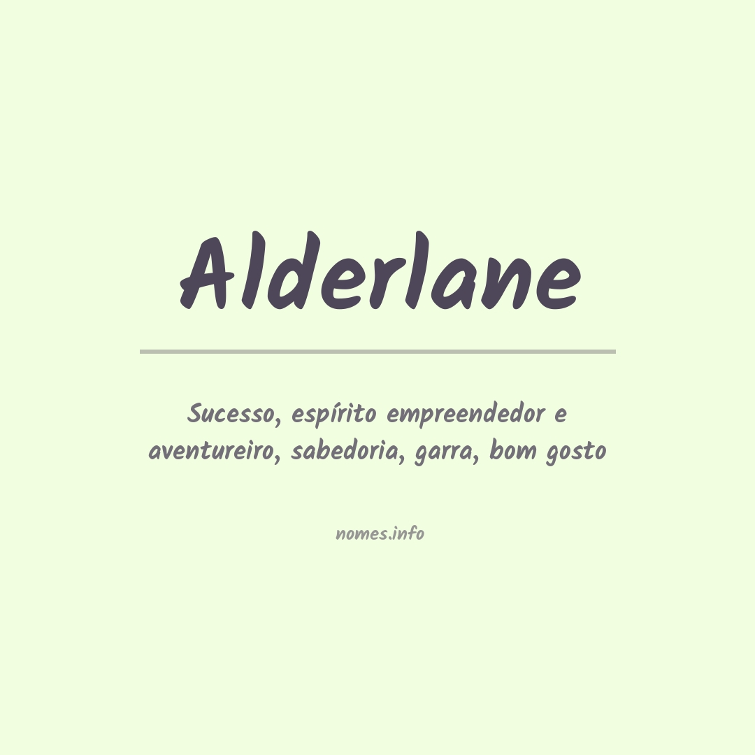 Significado do nome Alderlane
