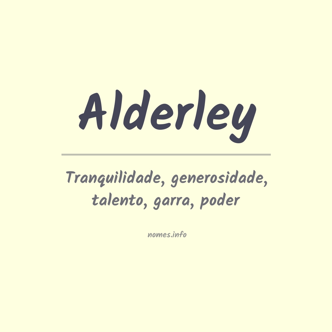 Significado do nome Alderley