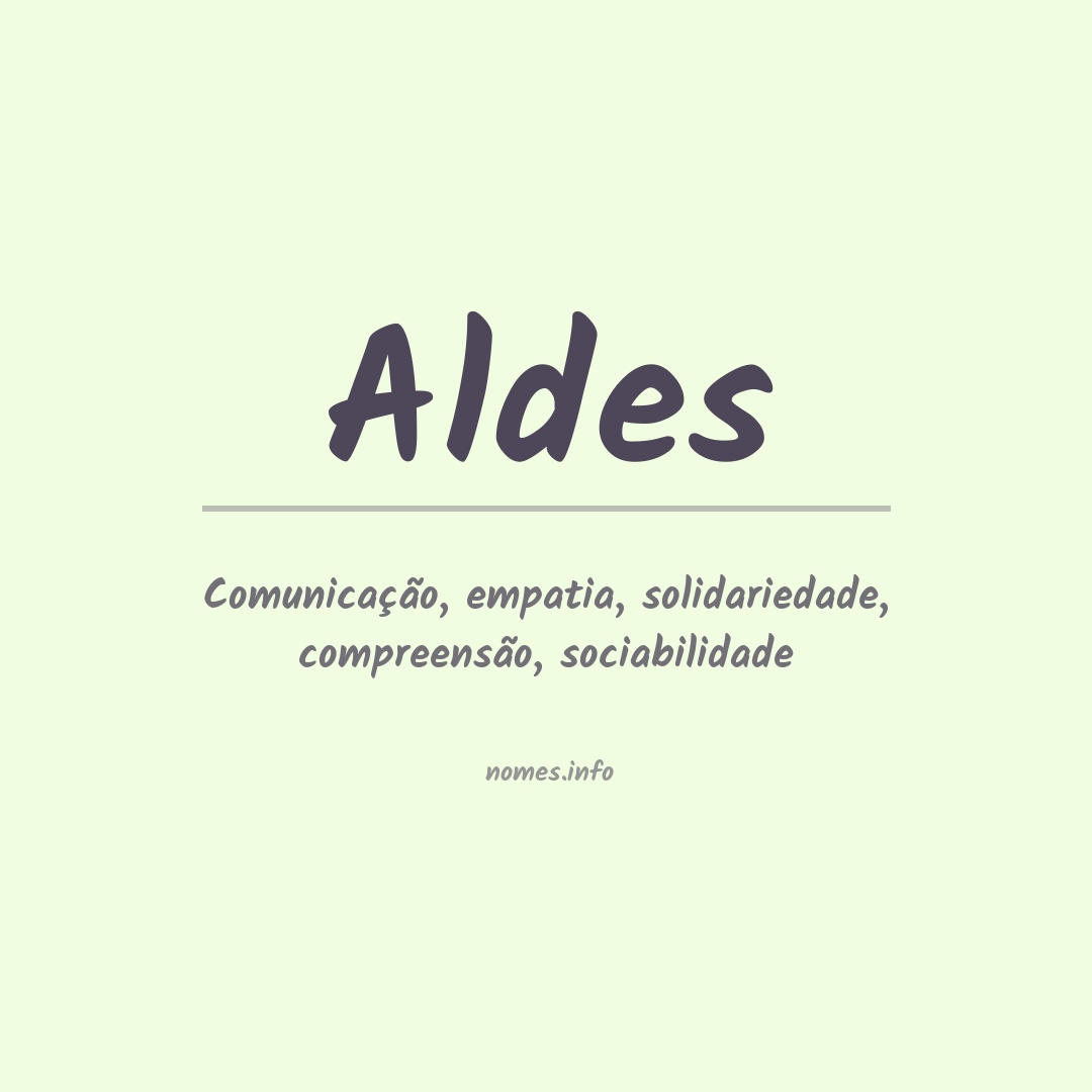 Significado do nome Aldes