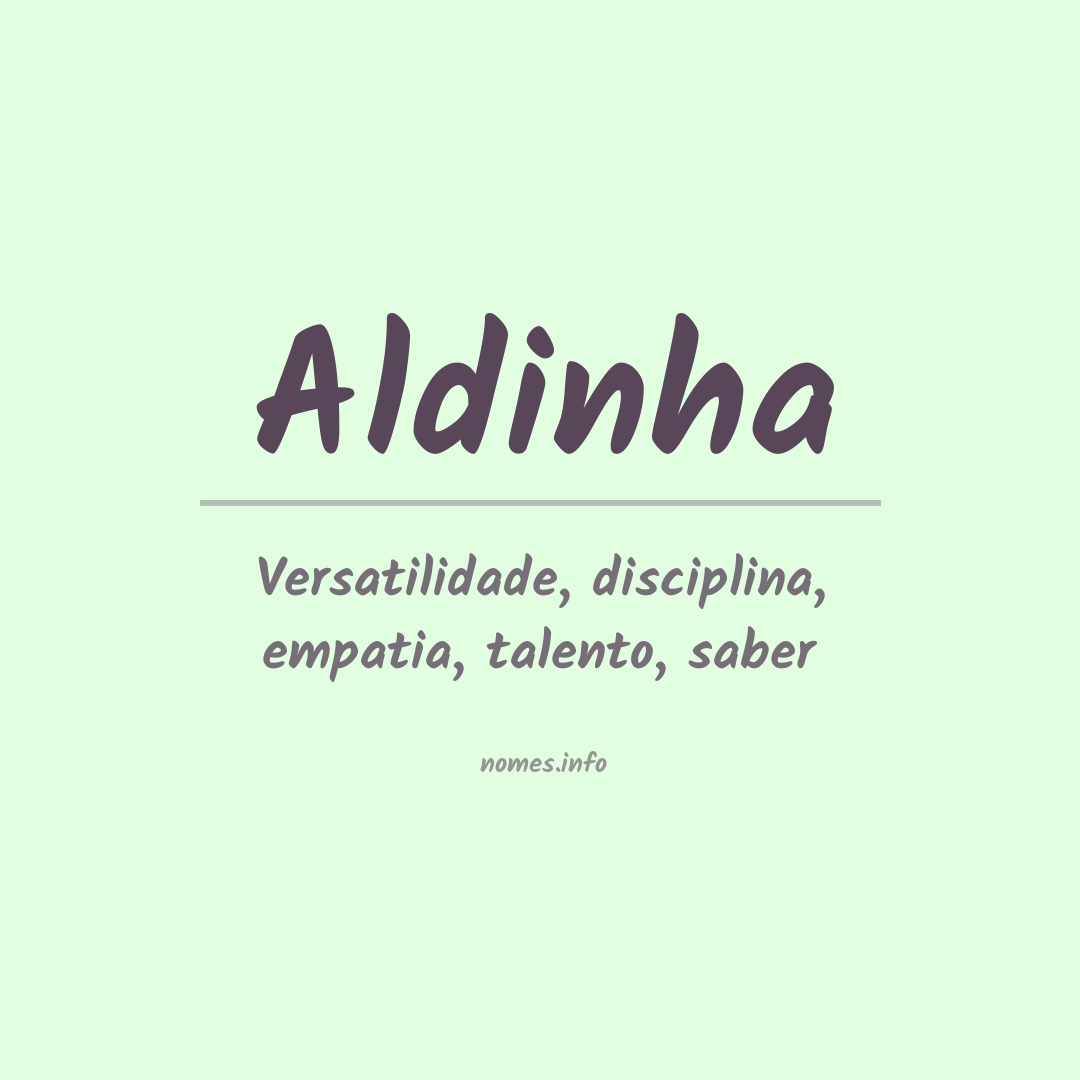 Significado do nome Aldinha