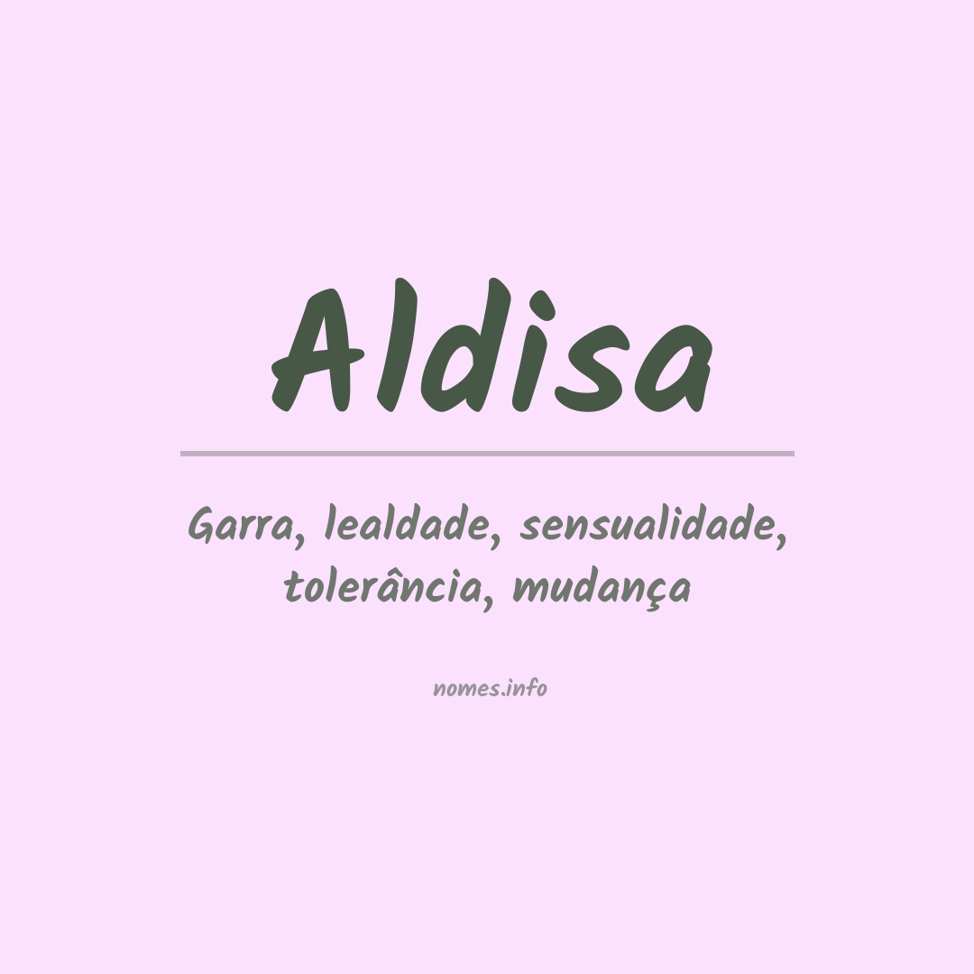Significado do nome Aldisa
