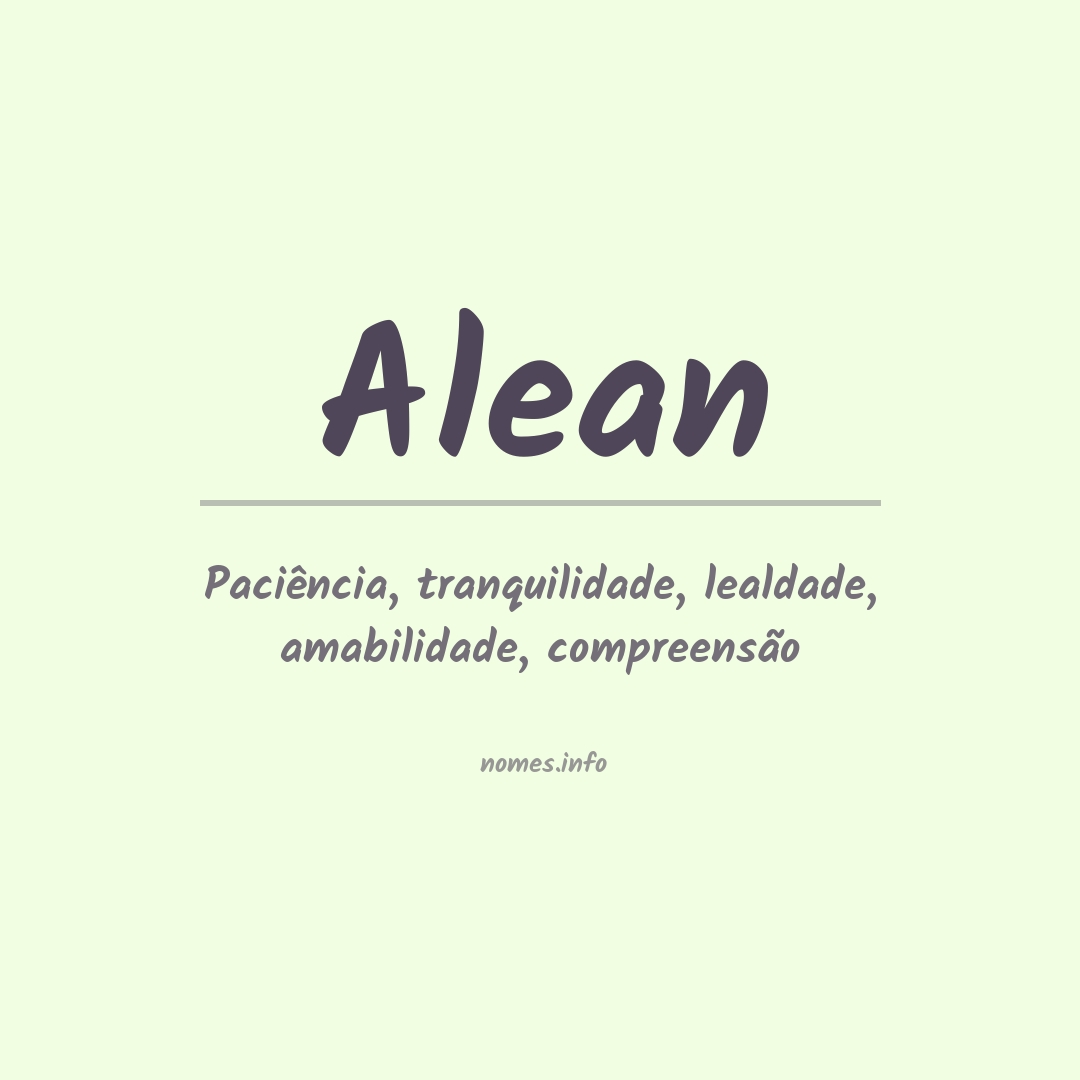 Significado do nome Alean