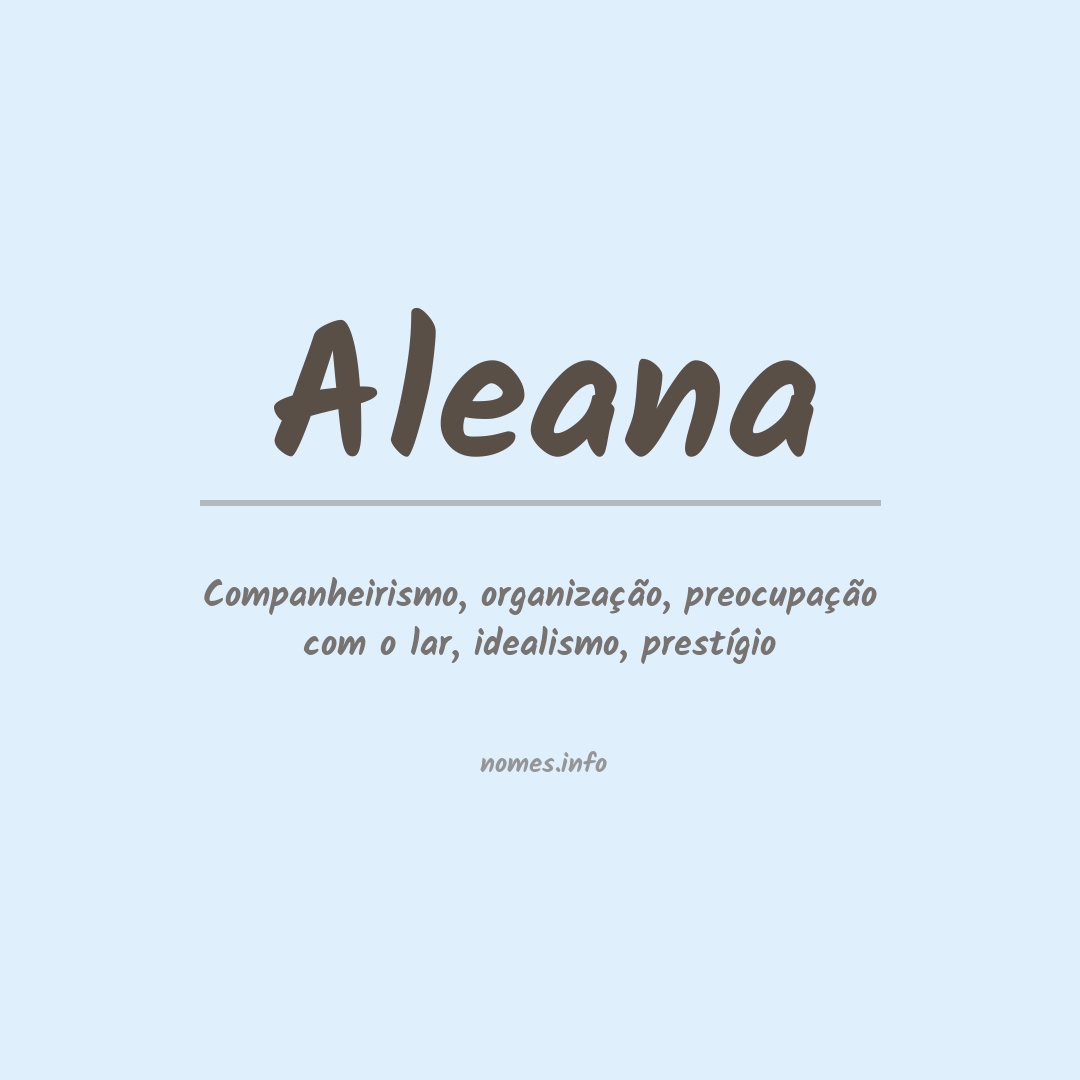 Significado do nome Aleana