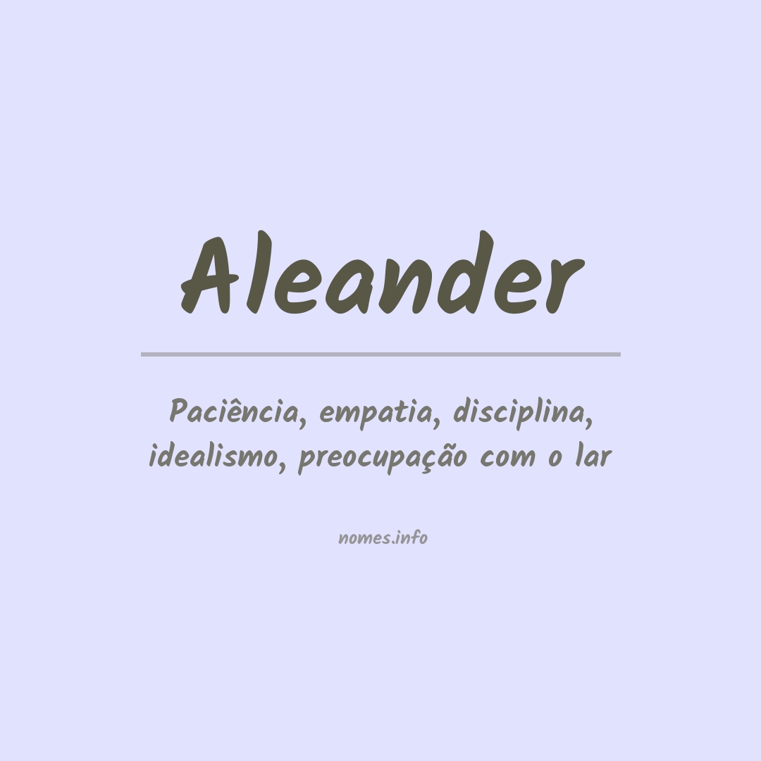 Significado do nome Aleander