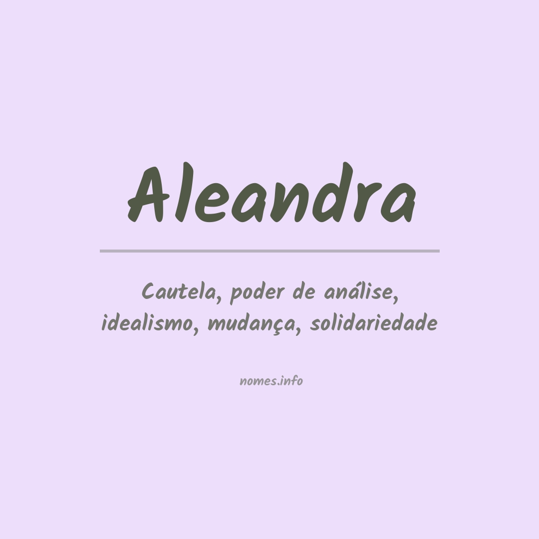Significado do nome Aleandra