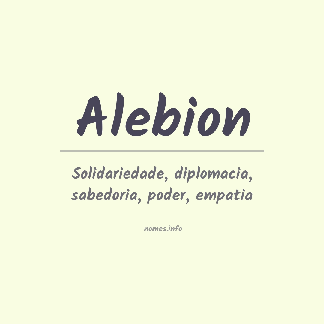 Significado do nome Alebion