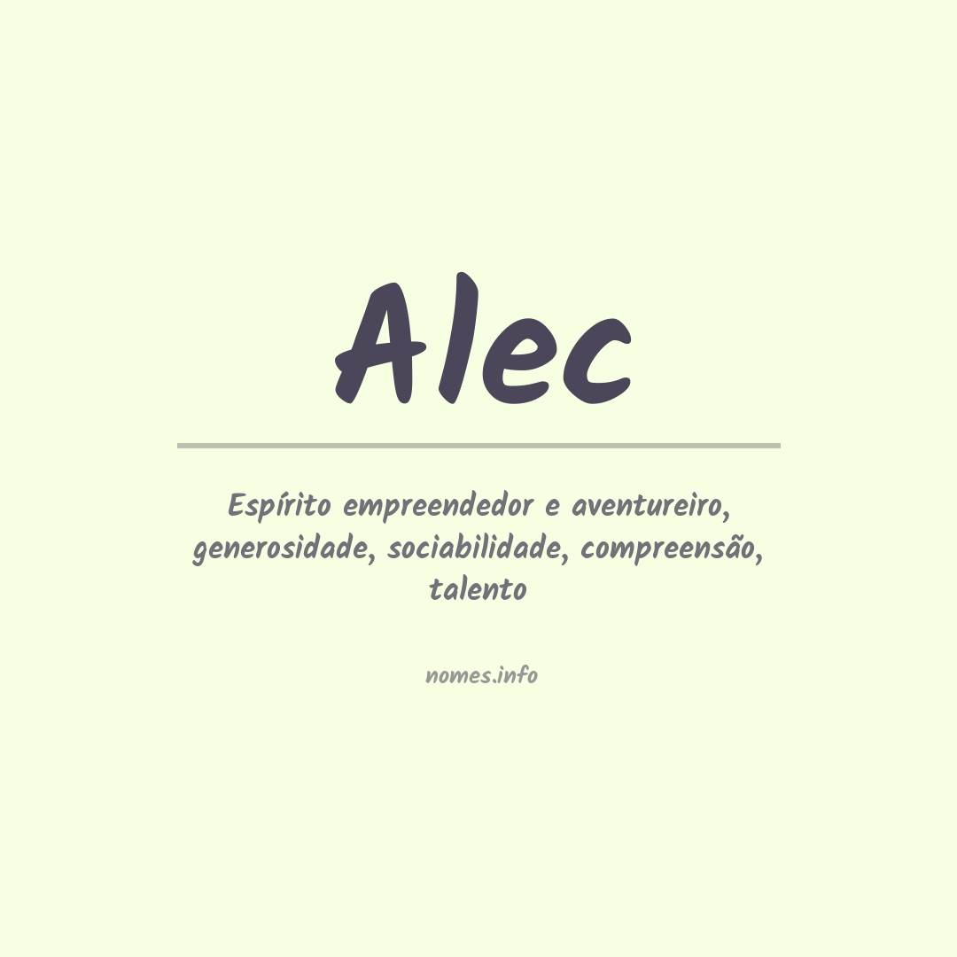 Significado do nome Alec