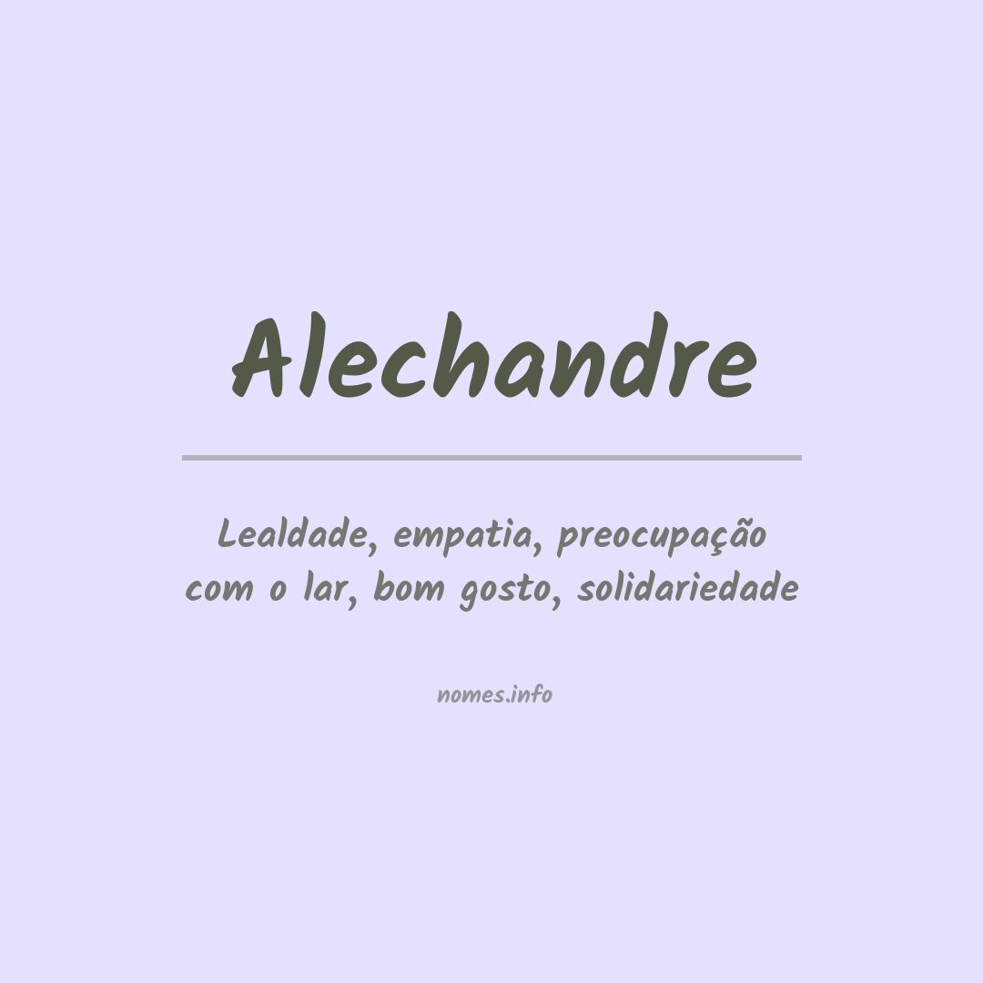 Significado do nome Alechandre