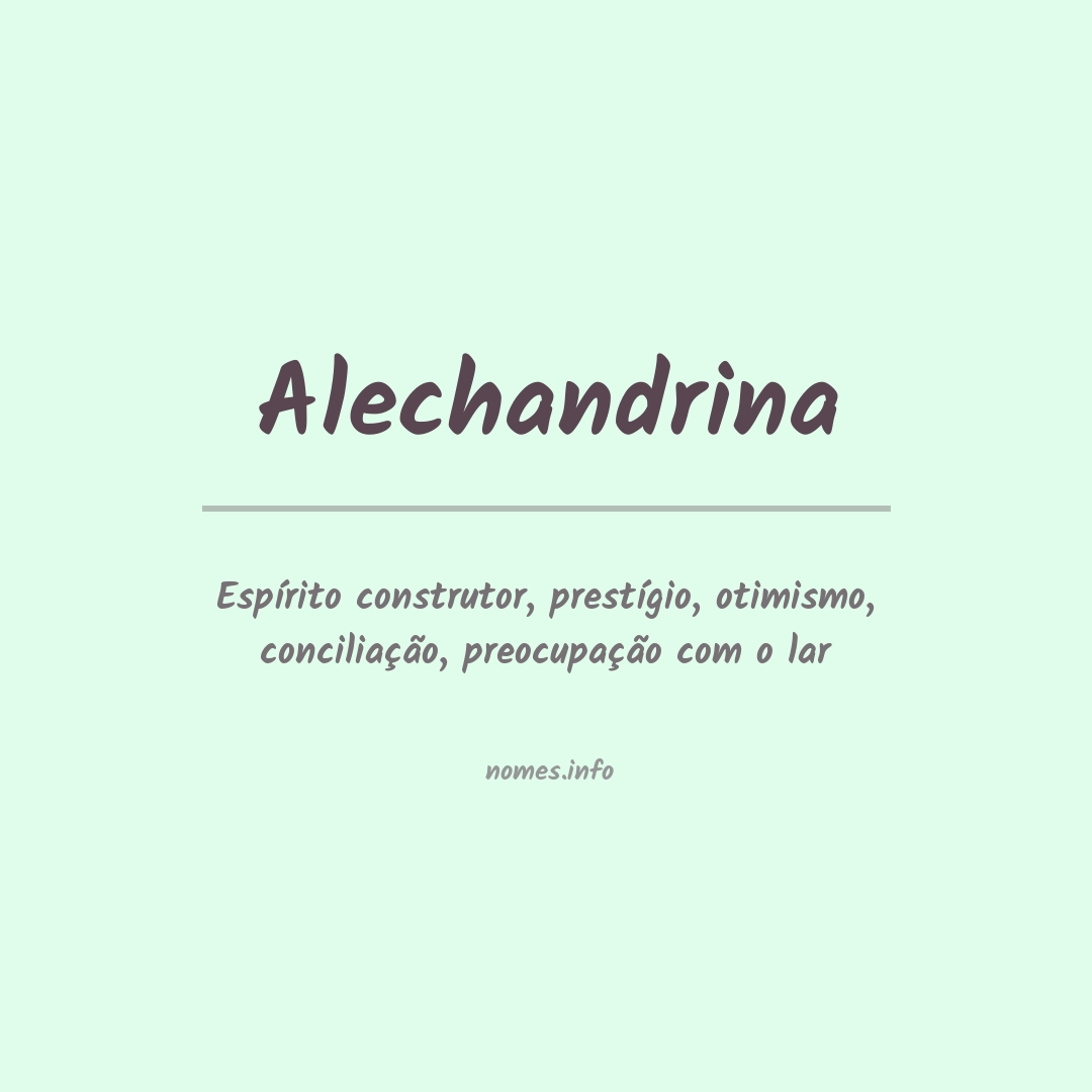 Significado do nome Alechandrina