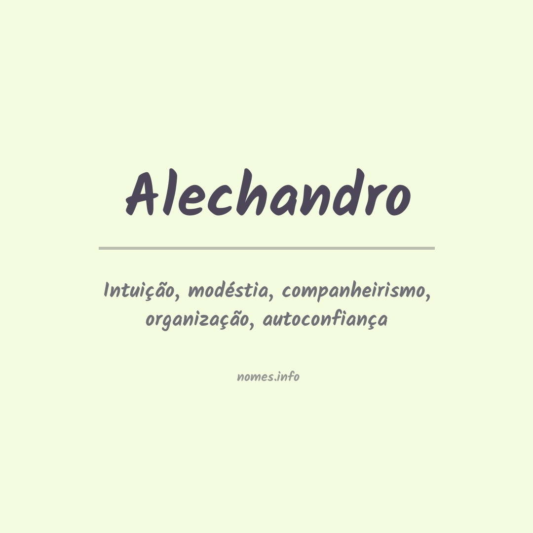 Significado do nome Alechandro