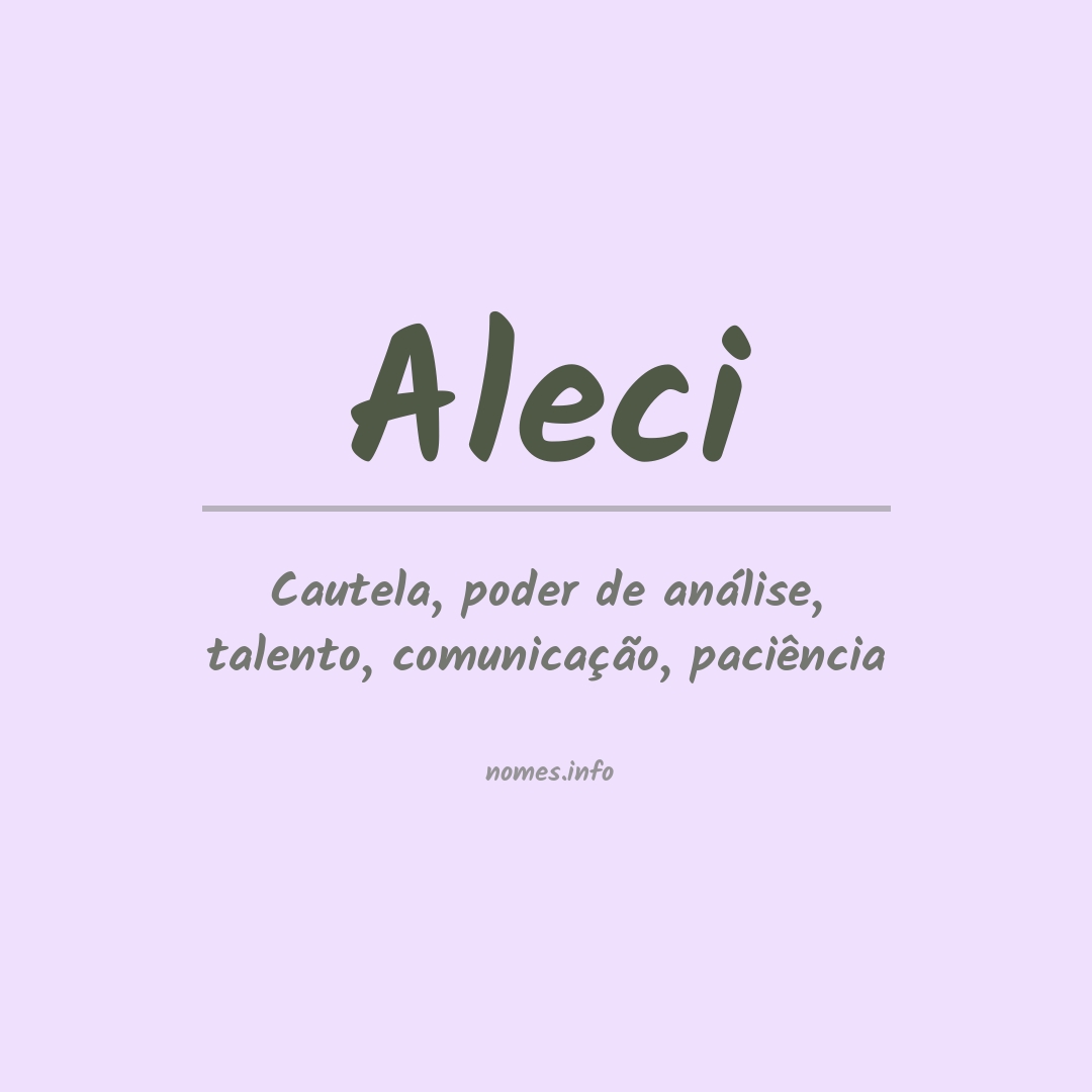 Significado do nome Aleci