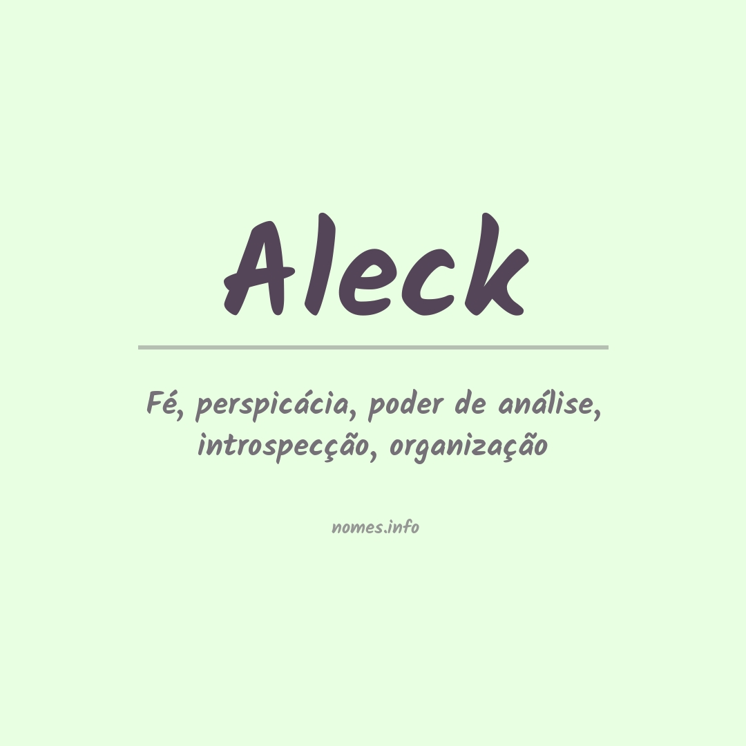 Significado do nome Aleck