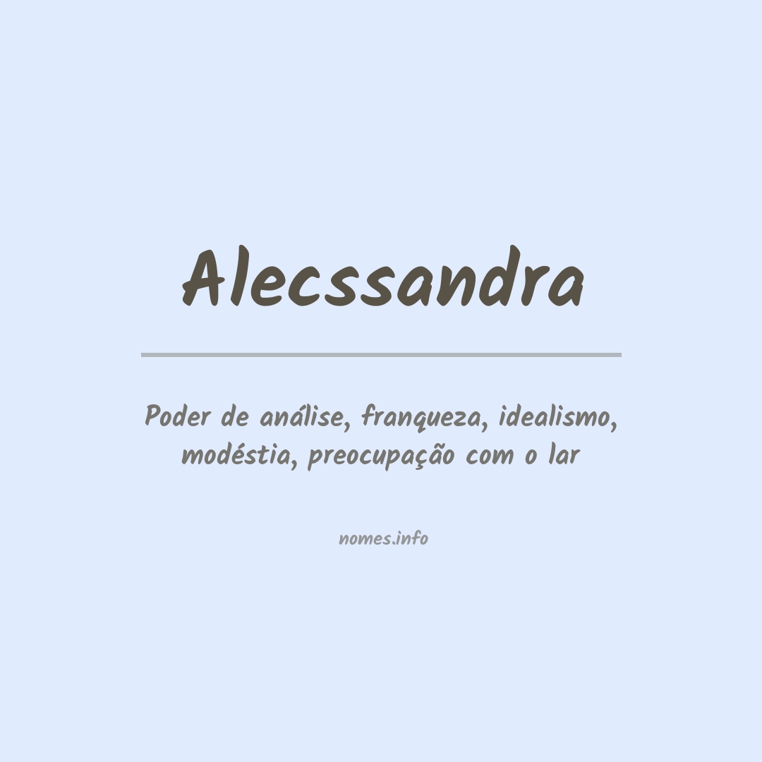 Significado do nome Alecssandra