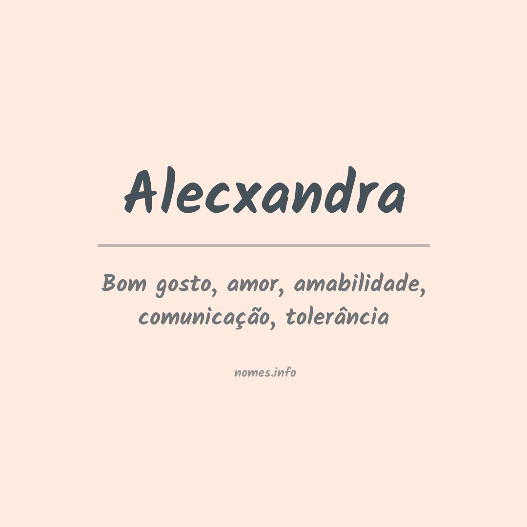 Significado do nome Alecxandra