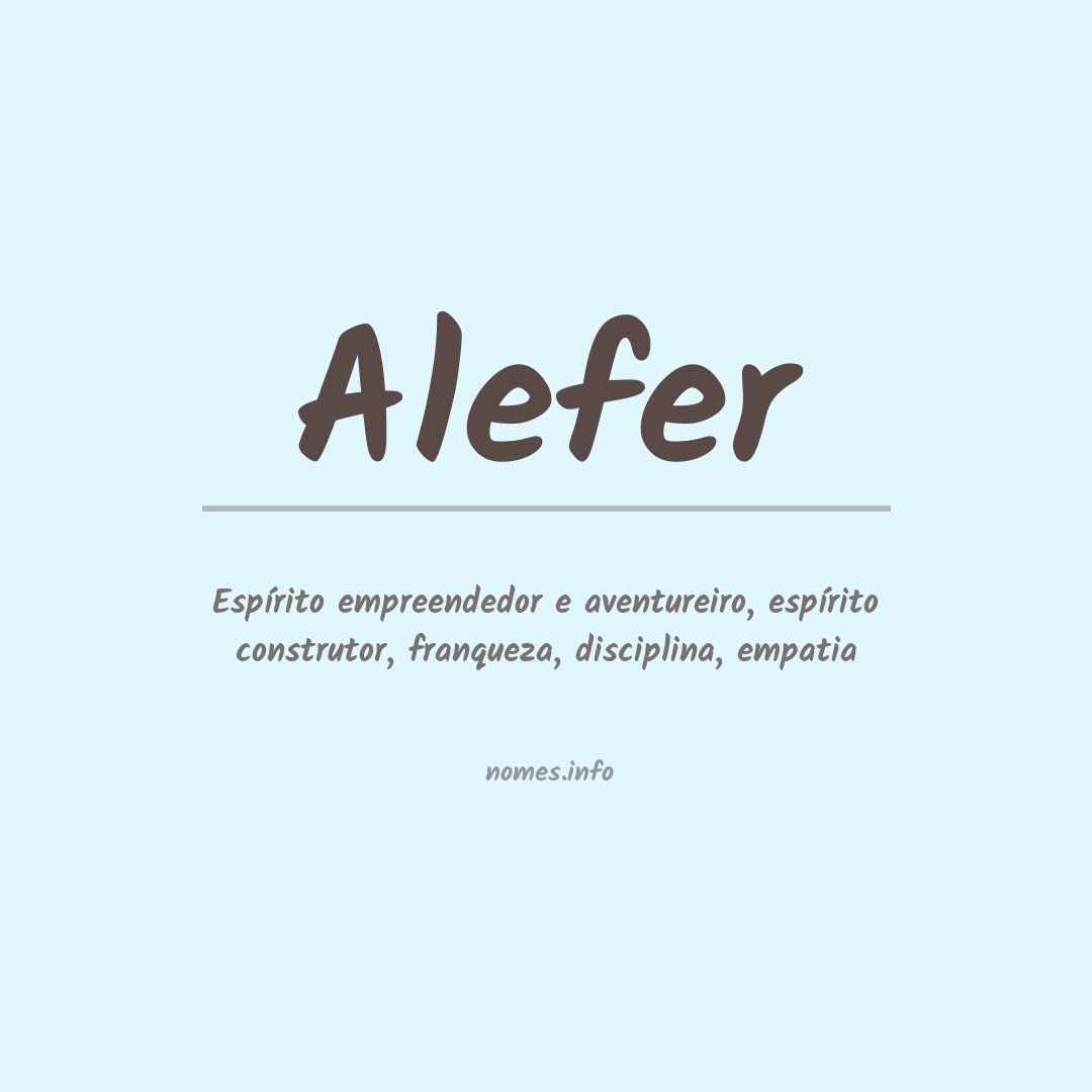 Significado do nome Alefer