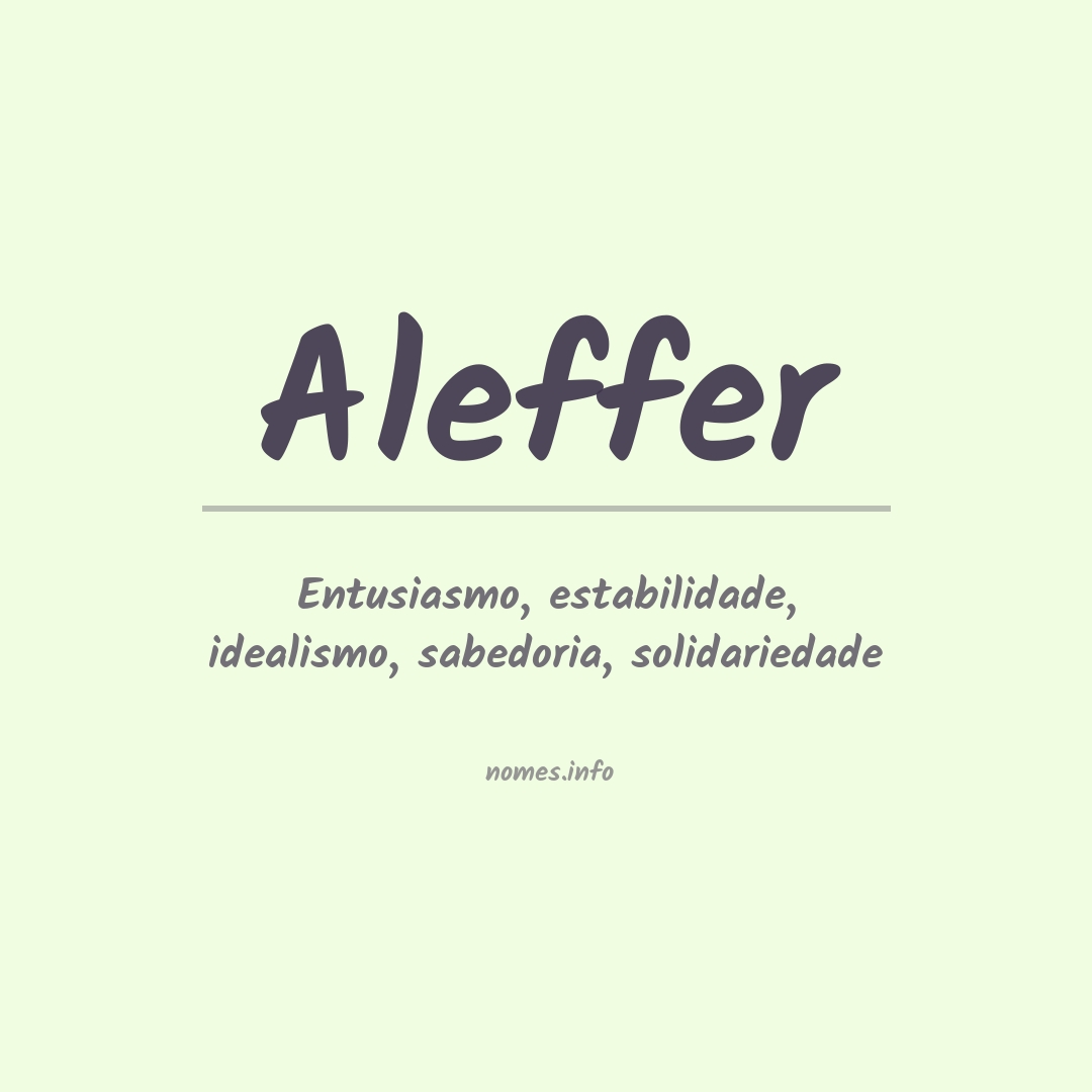 Significado do nome Aleffer