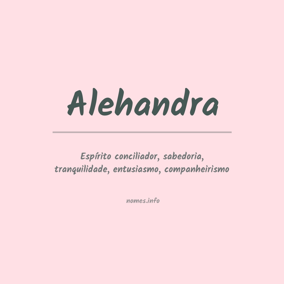 Significado do nome Alehandra