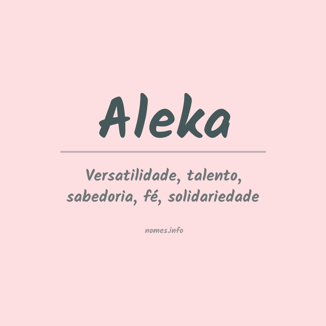 Significado do nome Aleka