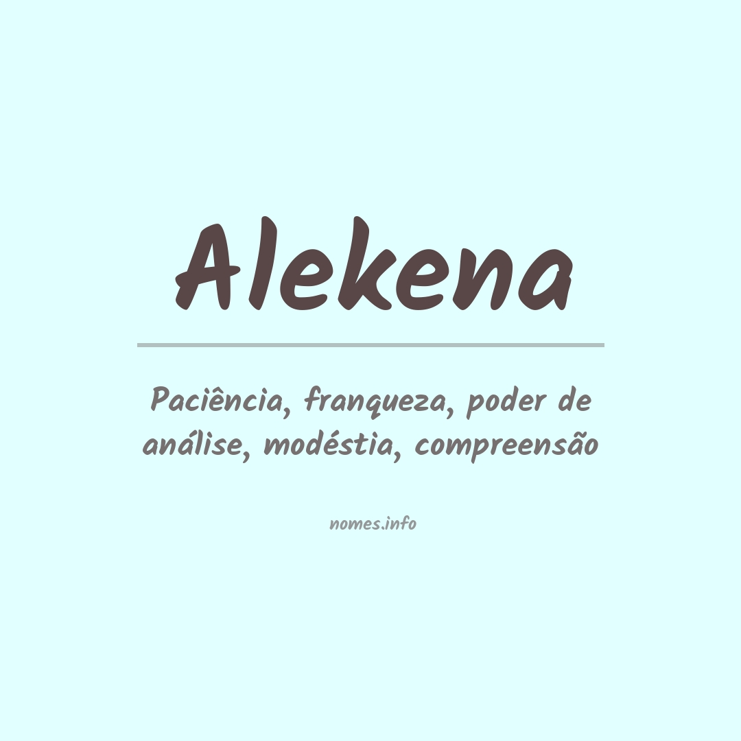 Significado do nome Alekena