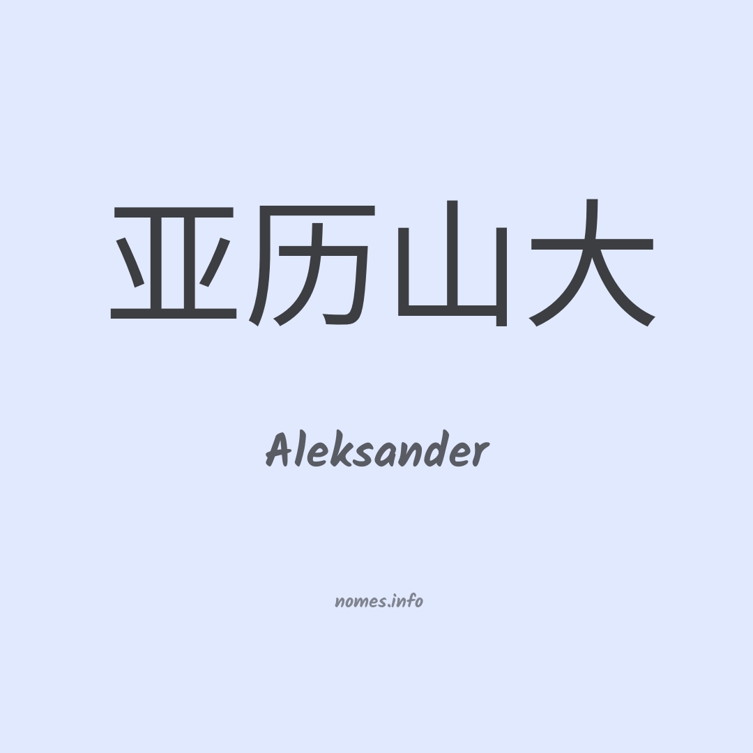 Aleksander em chinês