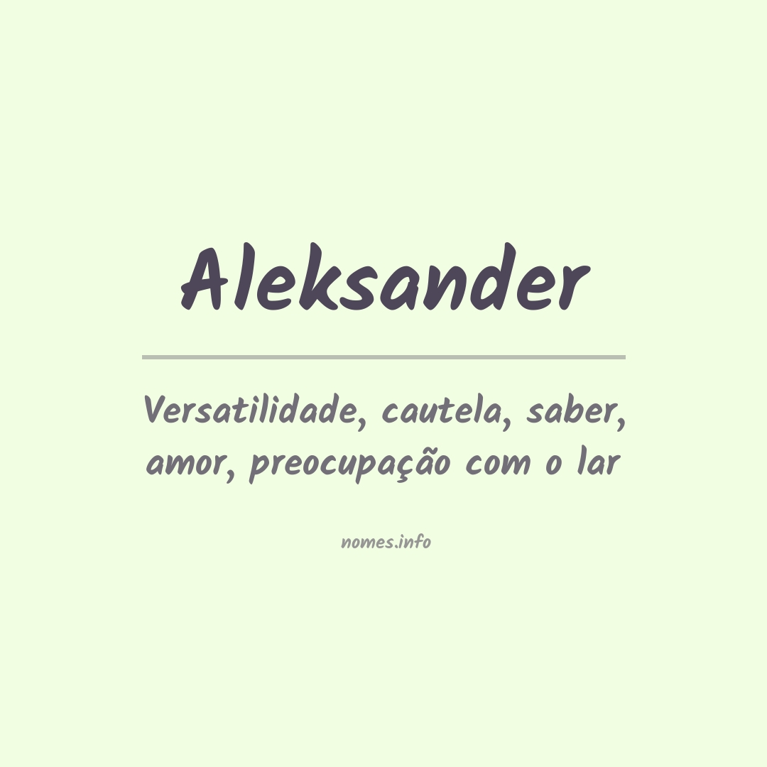 Significado do nome Aleksander